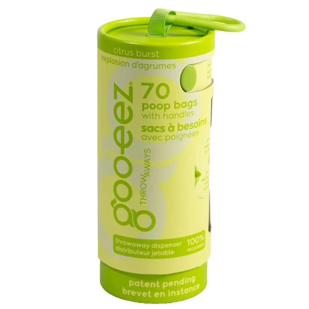 Goo-eez Throwaways Poop Bag Dispenser - Citrus Burst (70 Bags) Lot of 6